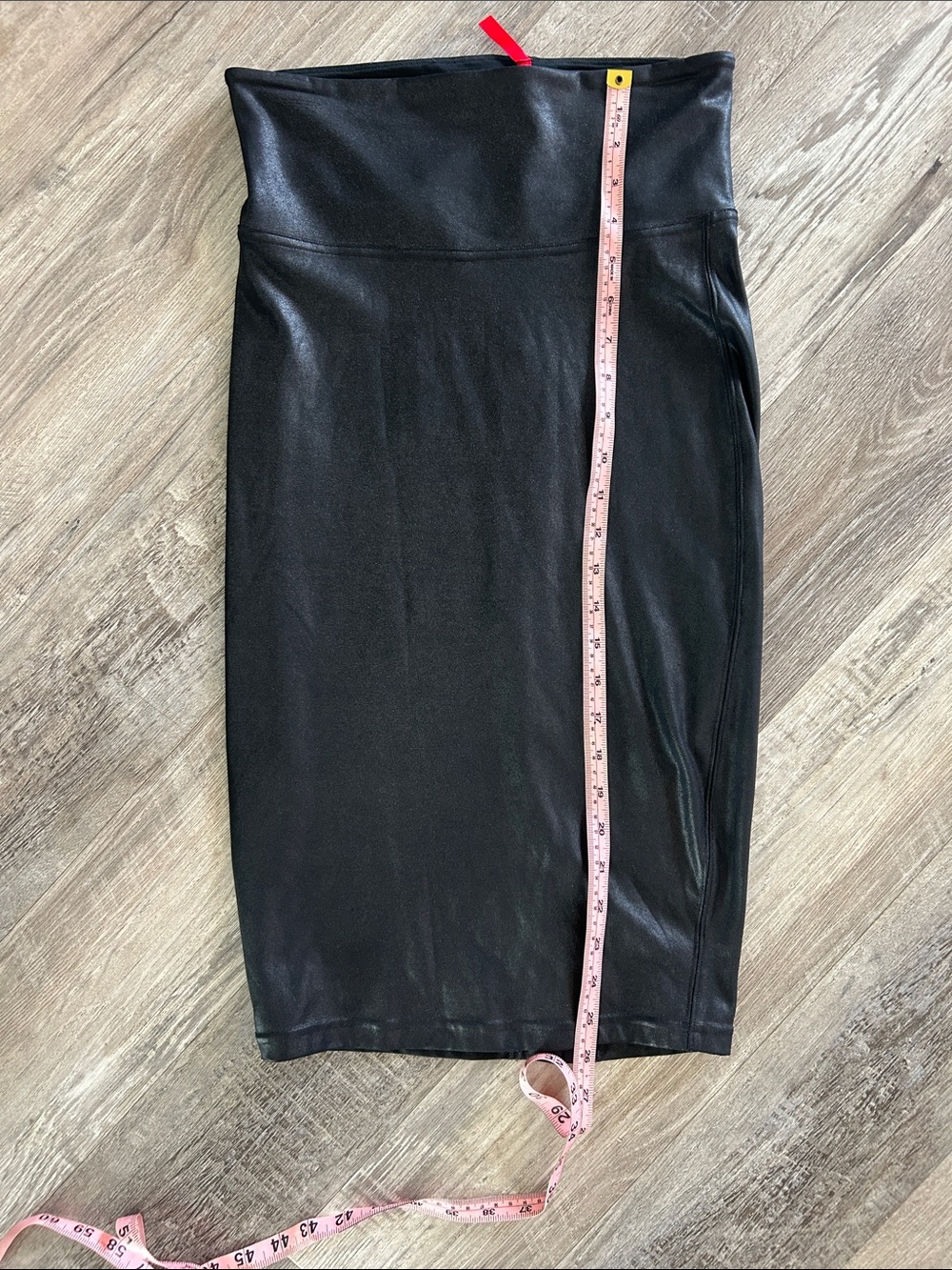SPANX Black Faux Leather Pencil Skirt